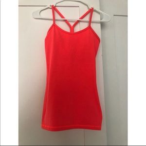 Neon pink racer back tank with cami